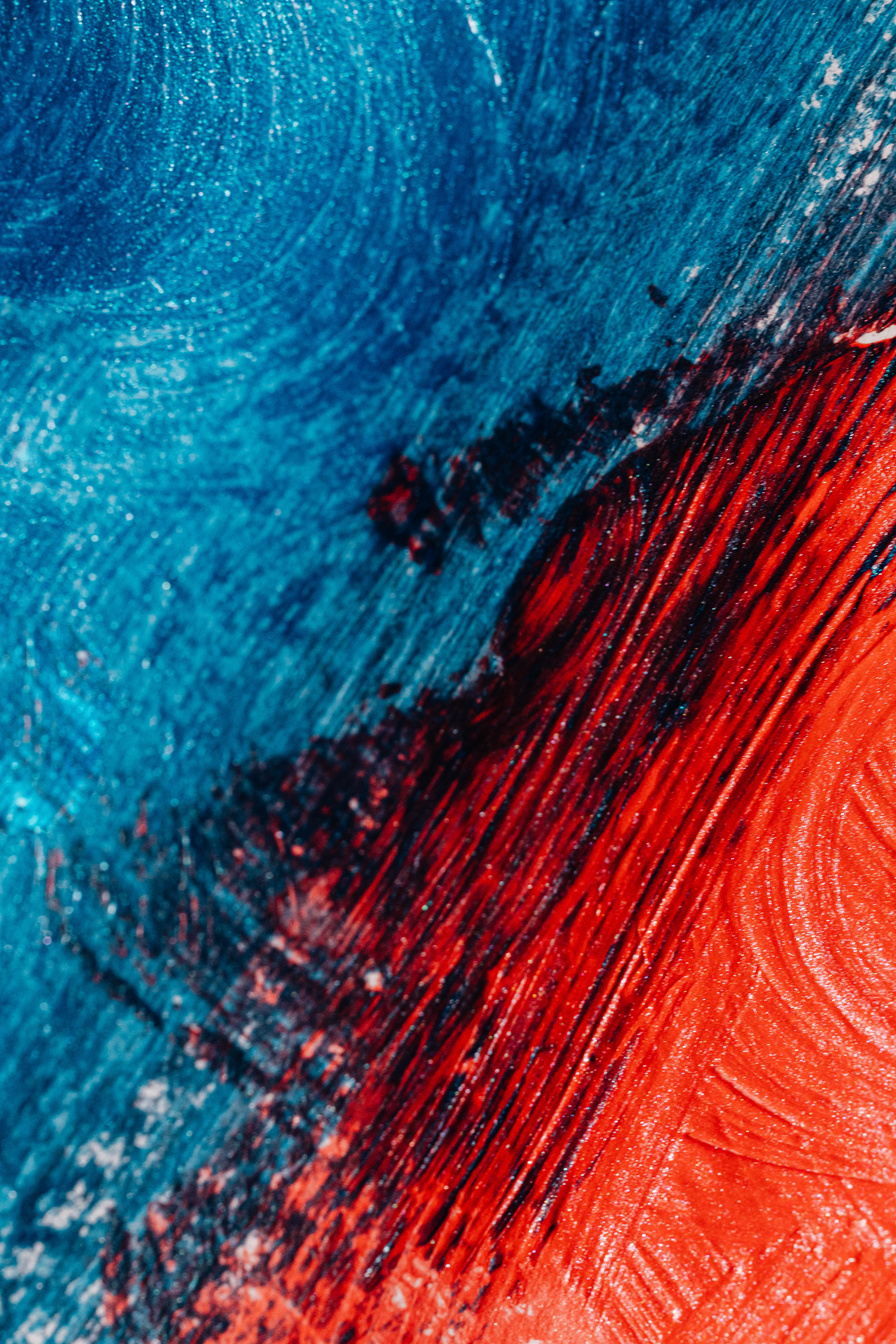 Red and Blue Abstract Painting